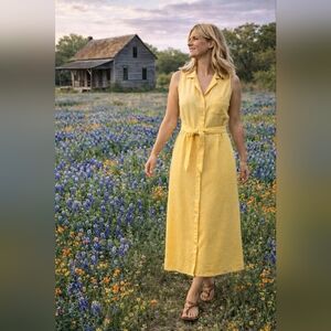 White Stag Yellow Maxi Dress, Size 12